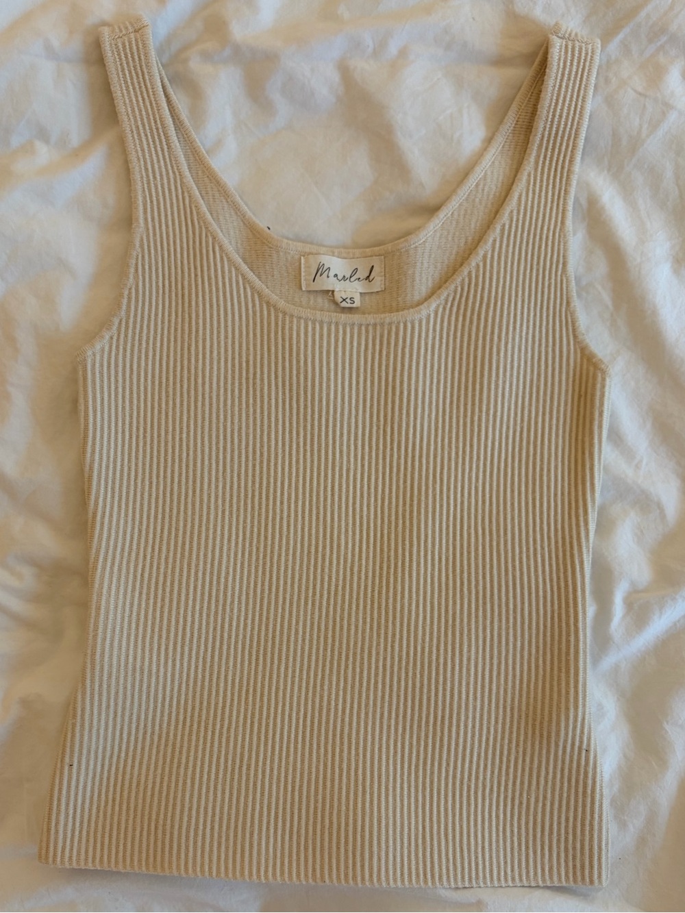 Marled Ribbed Tank Top in Cream